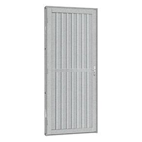 Porta De Aço Canelada Silver 81x215 R120 Abertura Direita Prata