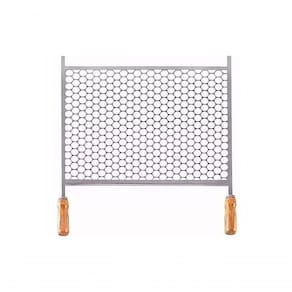 Grelha Retangular Para Churrasqueira Em Aço Inox 30X50Cm