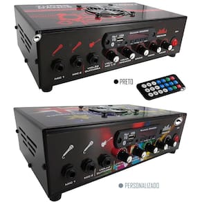 Amplificador de Mesa Trinity Turbo Dance Com BLUETOOTH, Entrada USB e Rádio FM 5.1 300W RMS 2 Canais - Ideal Para Som de Igrejas Lojas Casa