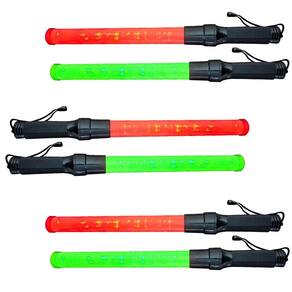 Bastao Sinalizador 2 Cores Led Grande Kit 3 Unidades Fluorescente Sinalizaçao Lanterna Transito Emergencia Fiscalizaçao Estrada Rodovia Segurança