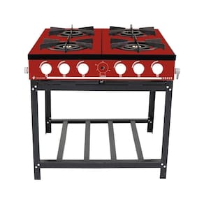 Fogão A Gás Bravo Multicores 4 Bocas Br4b - Venâncio Vermelho Vermelho