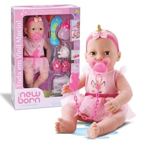 Boneca Diver New Born Unicórnio Fofinho Com Acessórios