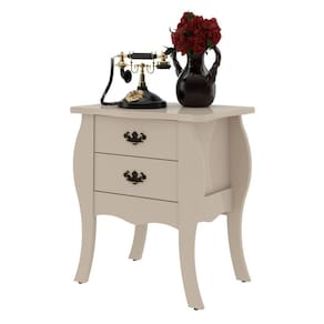 Mesa de Cabeceira Bombe Premier Off White - Patrimar Móveis
