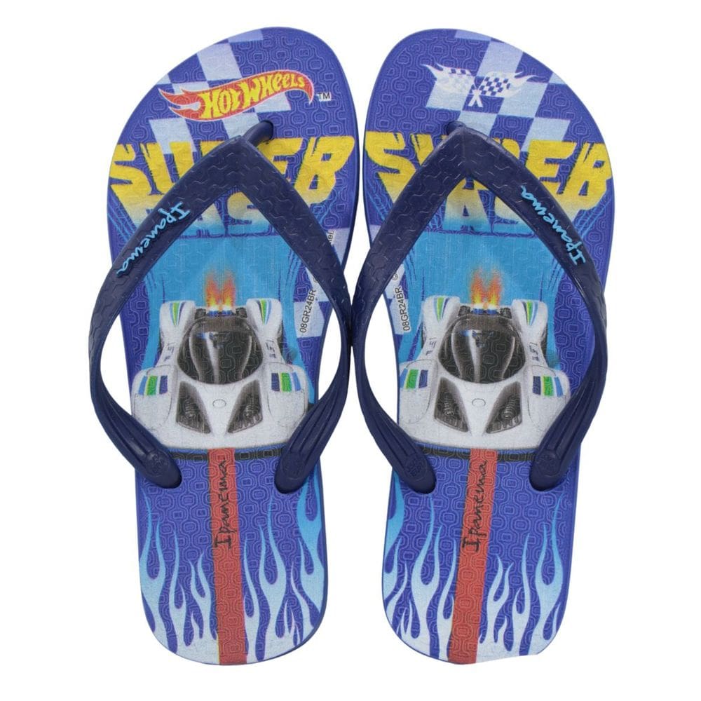 Chinelo Infantil Ipanema 27318 Hot Wheels Go Azul