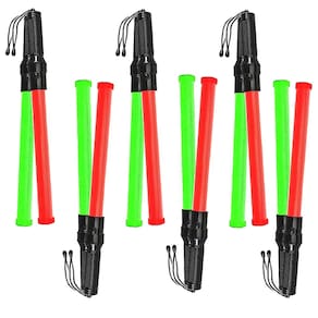Bastao Sinalizador Led 2 Cores Kit 6 Unidades Segurança Lanterna Fluorescente Sinalizaçao Estacionamento Transito Emergencia Obra