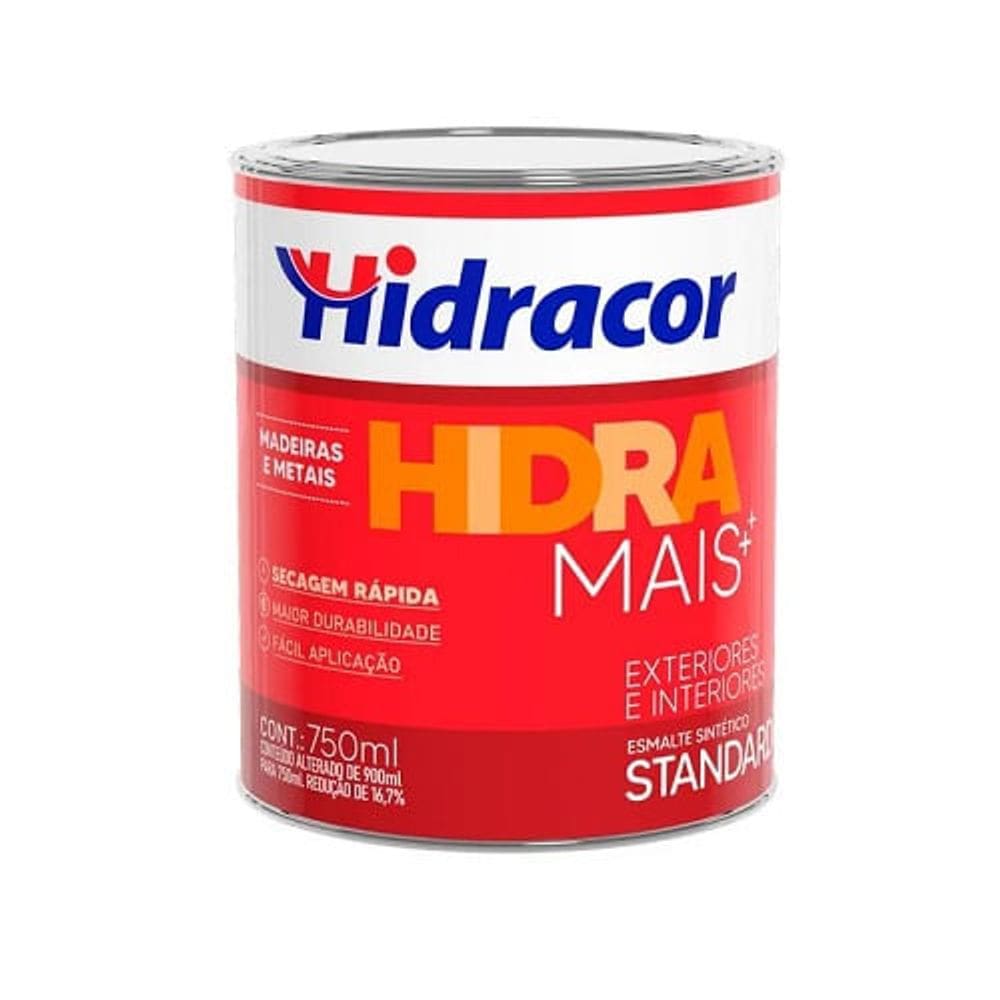 Tinta Esmalte Hidramais+ Preto 750ML Brilho Hidracor