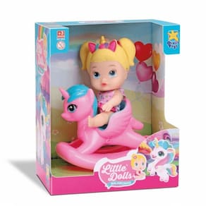 Boneca Little Dolls Balancinho Unicórnio - Divertoys