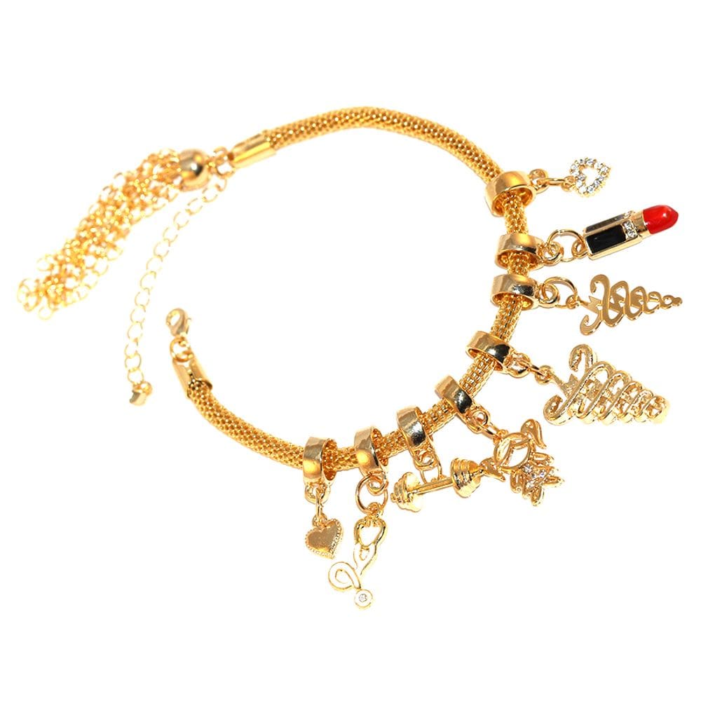Pulseira Berloque Fisioterapia Fisio Batom Folheado 18k