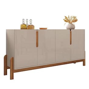 Balcão Buffet Lizz 4 Portas Off White/cedro Casa D
