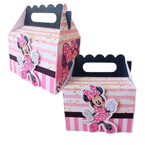 10 Caixa Maletinha Minnie Rosa 3D Lembrancinha Festa