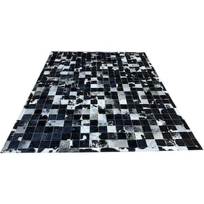 Tapete Couro Quadriculado Preto Branco 2,00X2,50 C/B Pç 10