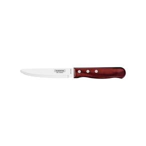 Faca Para Churrasco Jumbo Tramontina Com Lâmina Em Aço Inox E Cabo Em Madeira Polywood Vermelho 5" Tramontina