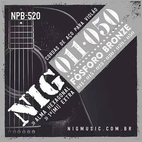 Encordoamento Violão Aço Fósforo Bronze 011"-050" Nig - Npb520
