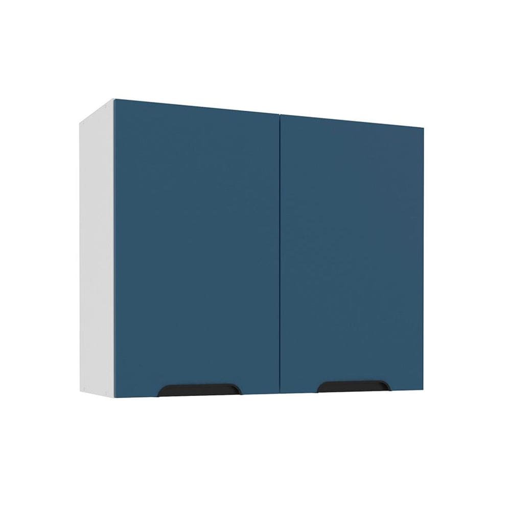 Armário Aéreo Meena 2 Portas Azul e Branco