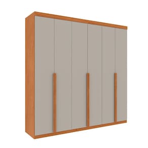 Guarda-Roupa Casal Joinville sem Pés 6 Portas 4 Gavetas Cinamomo e Off White