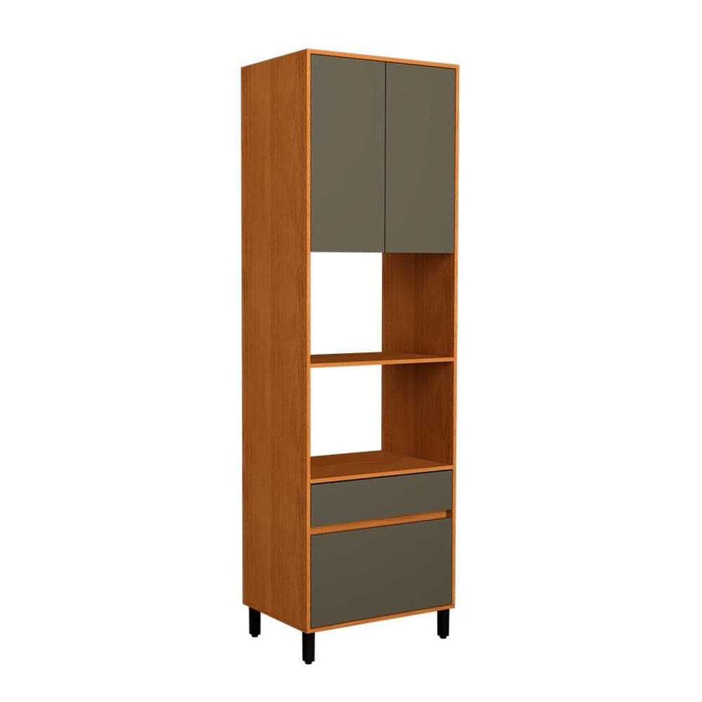 Paneleiro Denver 2 Portas 2 Gavetas Freijó e Grafite