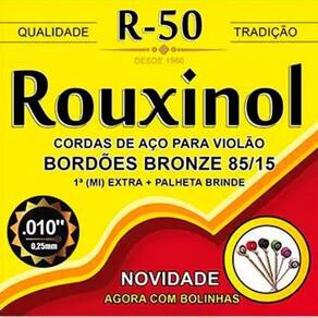 Encordoamento Violão Aço Inox Com Bolinha Rouxinol 010" - R-50