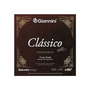 Encordoamento Giannini Clássico P-violão Nylon 65-35 Prateado Alta Genwpa