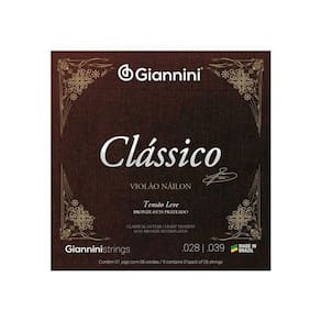 Encordoamento Giannini Clássico P-violão Nylon 65-35 Prateado Leve Genwpl