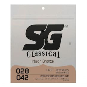 Encordoamento P-violão Nylon Bronze 65-35 Prata Tensão Leve Sg 0.028