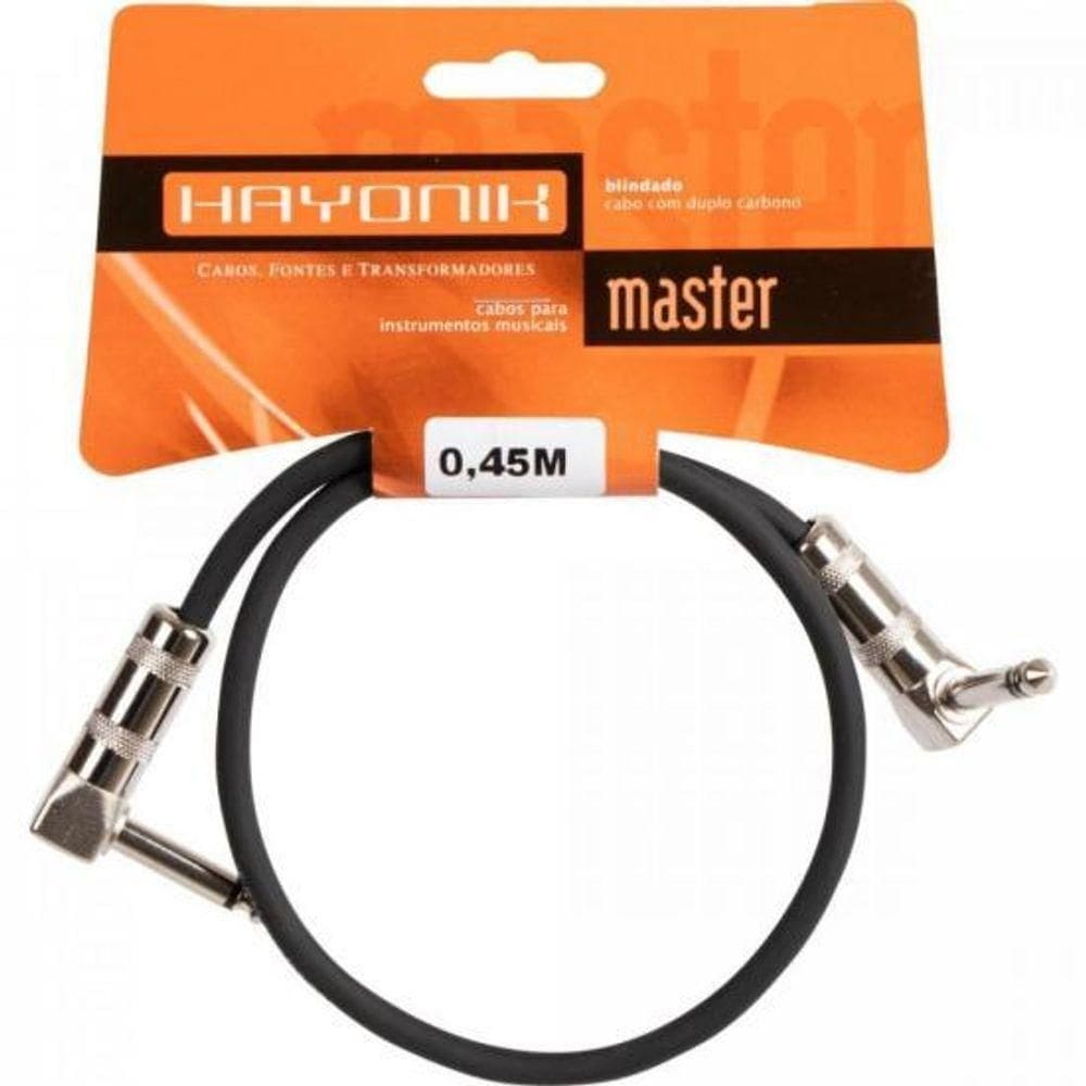 Cabo Para Pedal Hayonik Linha Brasil P10 X P10 90° 45cm Preto [f003]