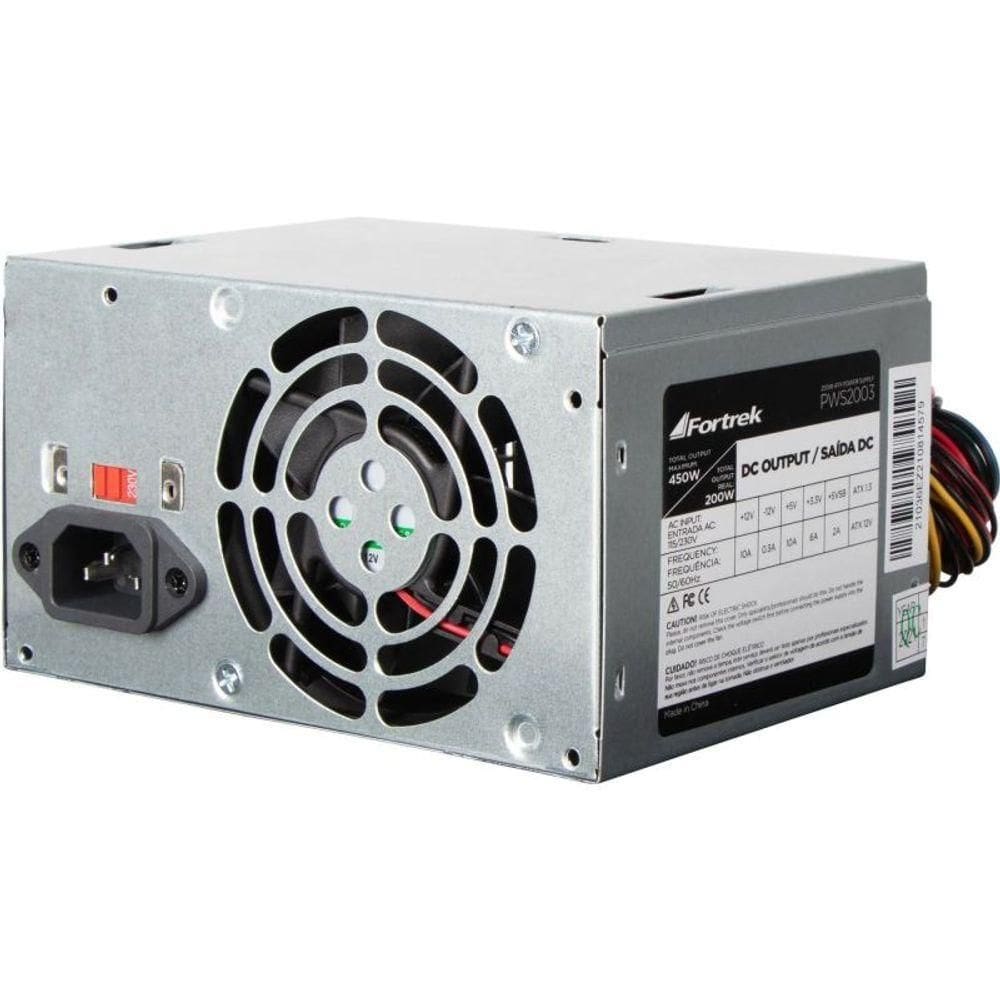 Fonte Atx Fortrek 200w Rms Sem Cabo 20 4p Pws 2003