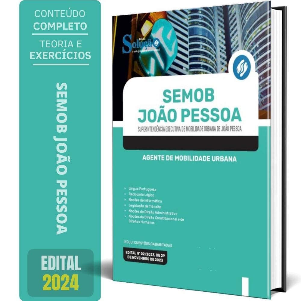 Apostila Semob João Pessoa 2024 - Agente Mobilidade Urbana