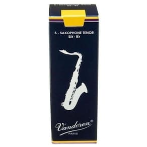 Palheta Tradicional Saxofone Tenor 2 Vandoren Sr222 - Cx - 5. - alta durabilidade