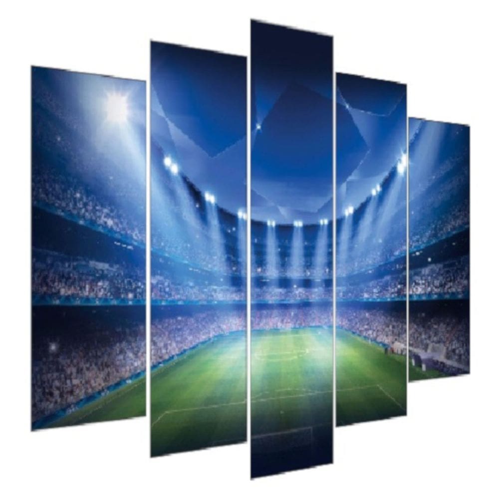 Quadro Decorativo Mosaico 5 Peças Mod686 Estádio Champions