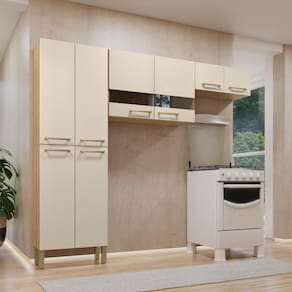 Cozinha Compacta 8 Portas Nala Plus Freijó / Soft