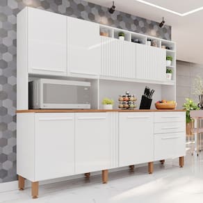 Cozinha Compacta 200cm X 210cm Millena Yescasa Branco
