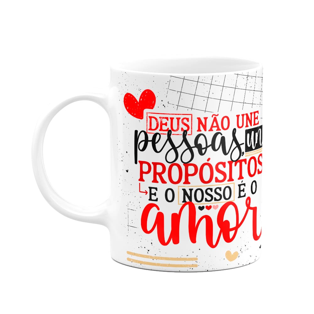 Caneca Namorados Laços - Nosso propósito é o amor