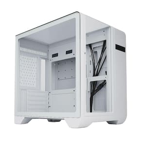 Gabinete Gamer Aquário K-Mex Cyberpunk CG-W8Ki - Display Digital - USB 3.2 - M-ATX - Branco