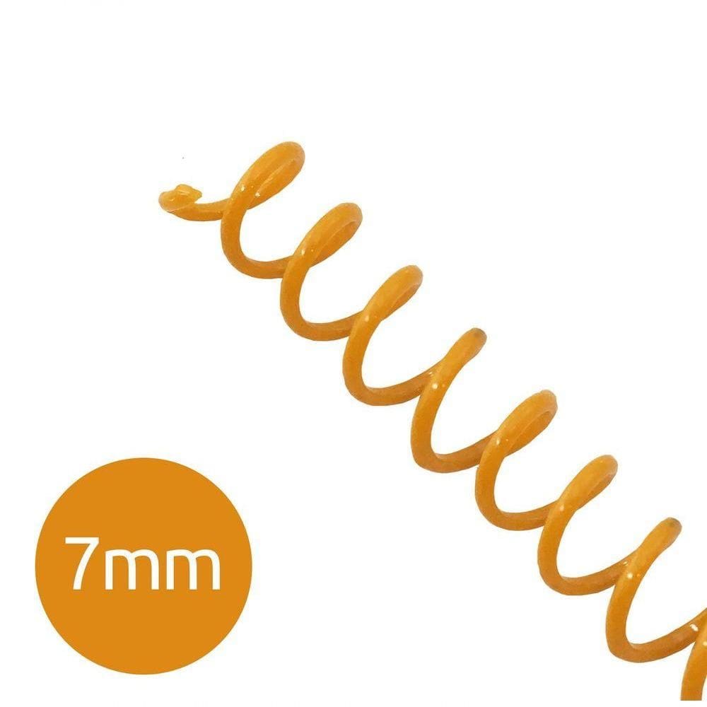 Espiral Para Encadernação Laranja 7Mm 25 Folhas 100 Und
