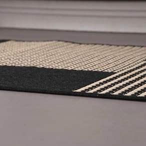 Tapete Passadeira Sisal Lancer 1 Peça 2,00m X 66cm 87% Polipropileno - 13% Poliéster - Ps32 Preto