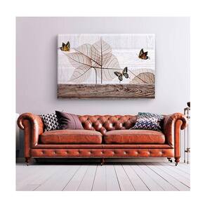 Quadro Animais Borboletas Lineares C- Moldura Prata e Vidro Tamanho 90 X 60cm