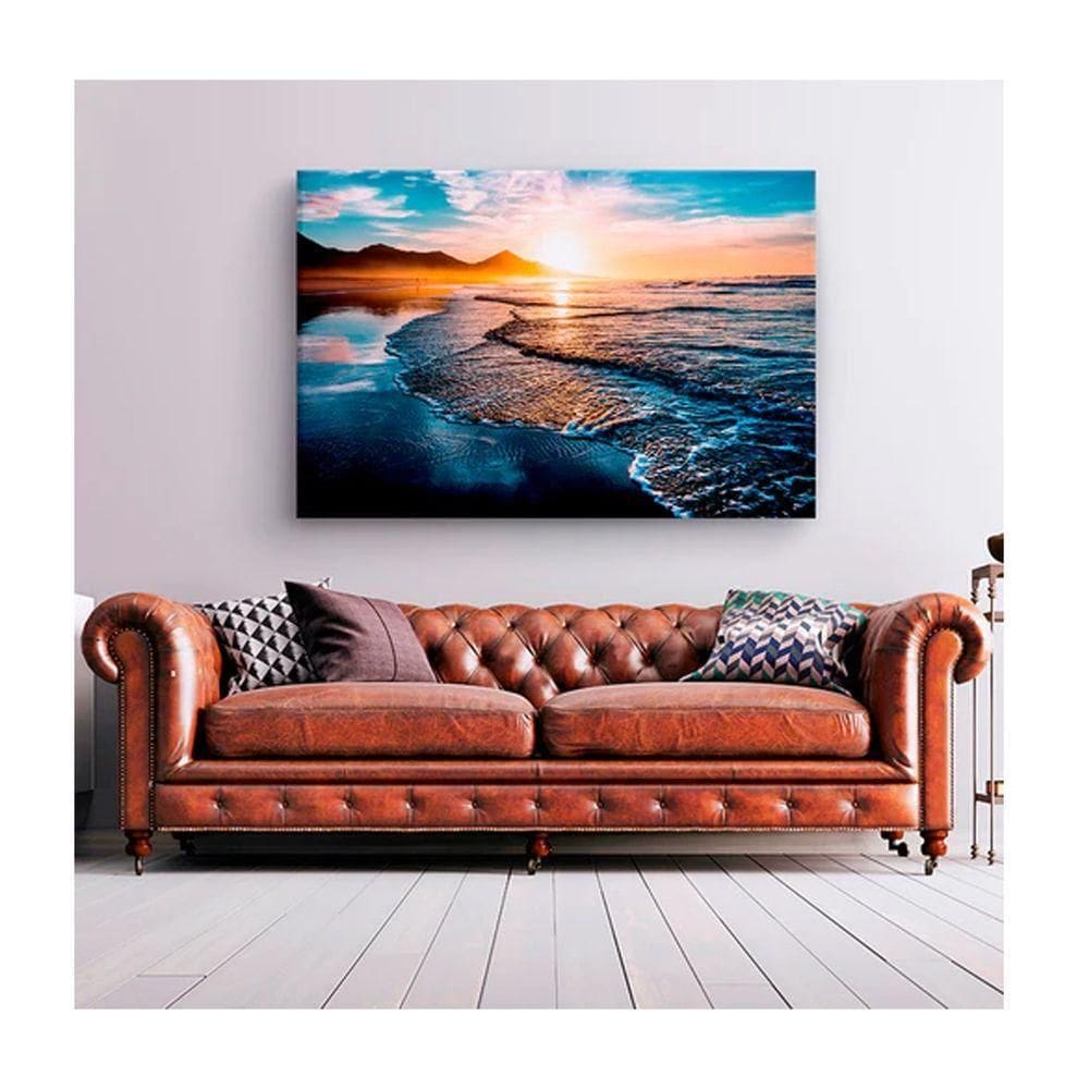 Quadro Paisagens e Natureza Amazing Beautiful Sunset C- Moldura Preta Tamanho 100 X 70cm