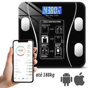 Balança Digital Corporal 180k Bioimpedância Aplicativo Bluetooth