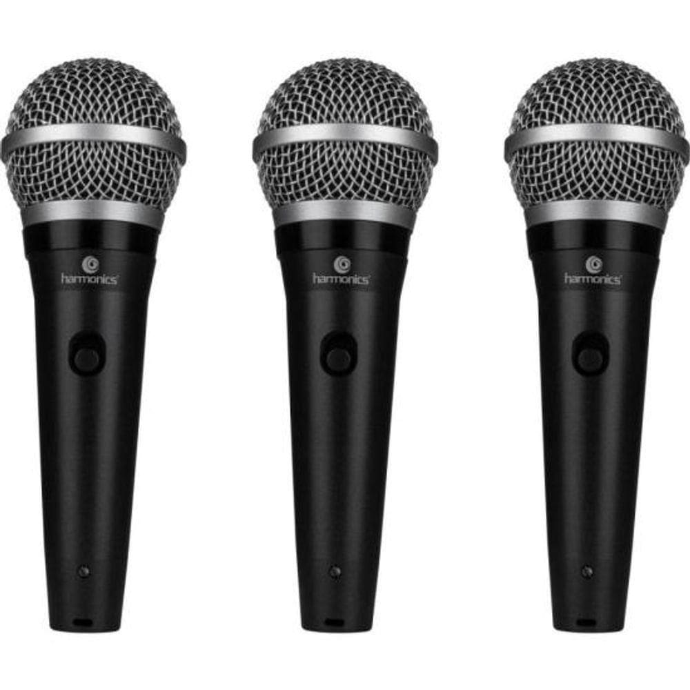 Kit Com 3 Microfone Harmonics Dinâmico Cardióide Mdu101