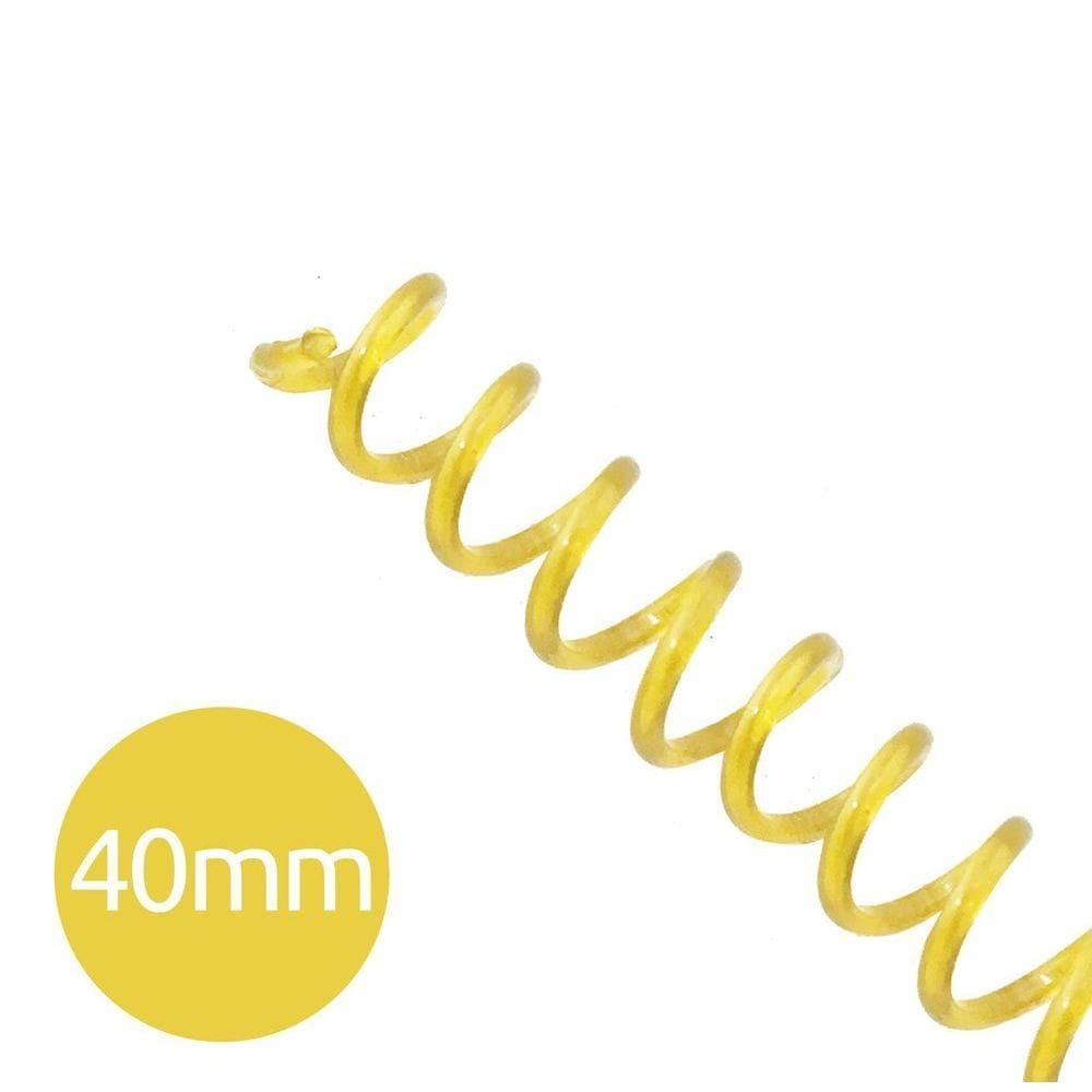 Espiral Para Encadernação Amarelo Transparente 40Mm