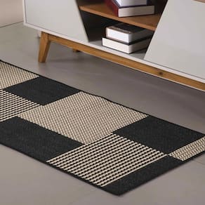 Tapete Passadeira Sisal Lancer 1 Peça 1,00m X 66cm 87% Polipropileno 13% Poliéster - Ps32 Preto