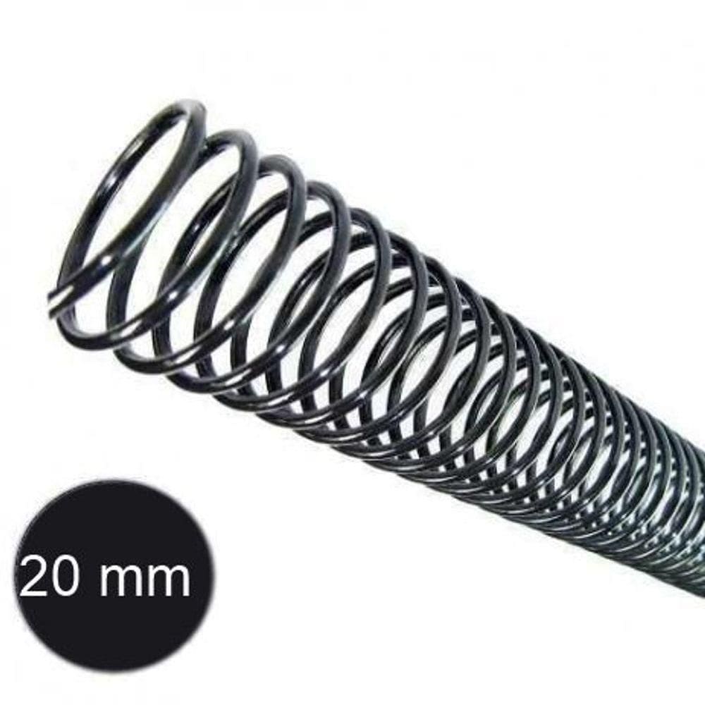 Espirais P/ Encadernação Preto 20Mm 120 Folhas 70Un
