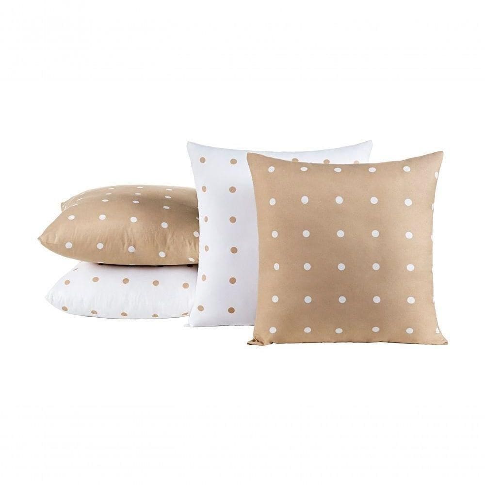 Capas De Almofadas Petit Poá 04 Peças - Caqui