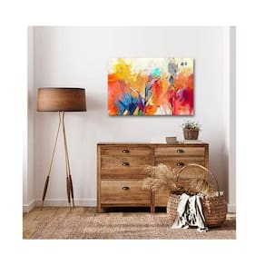 Quadro Decorativo Abstrato Brush Stroke Borda Infinita Tamanho 100 X 70cm