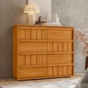 Gaveteiro Tarsila 100% MDF ripado 8 gavetas - Cinamomo - Madetec