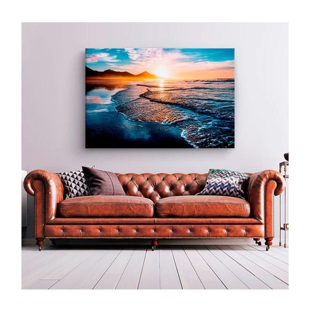 Quadro Paisagens e Natureza Amazing Beautiful Sunset C- Moldura Preta e Vidro Tamanho 90 X 60cm