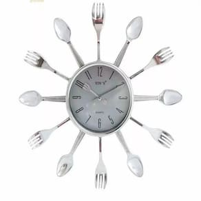 Relogio Parede Cozinha Estilo Retro Decorativo Com Talheres E Design Elegante