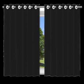 Blackout Preto 280x220cm Cortina Com Ilhós Para Bloqueio Total Da Luz