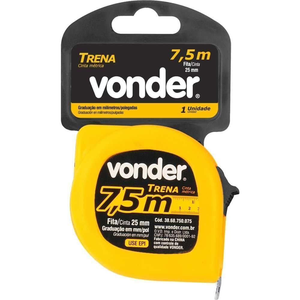 Trena 7,5 mm/pol Corpo Plástico Vonder
