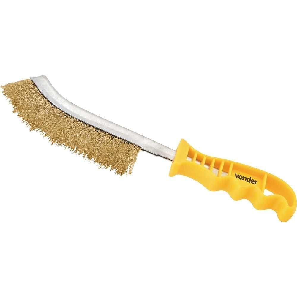 Escova Manual Latão Cabo Plástico Vonder